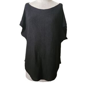 Black Scoop Neck Short Sleeve Sweater Size XL
